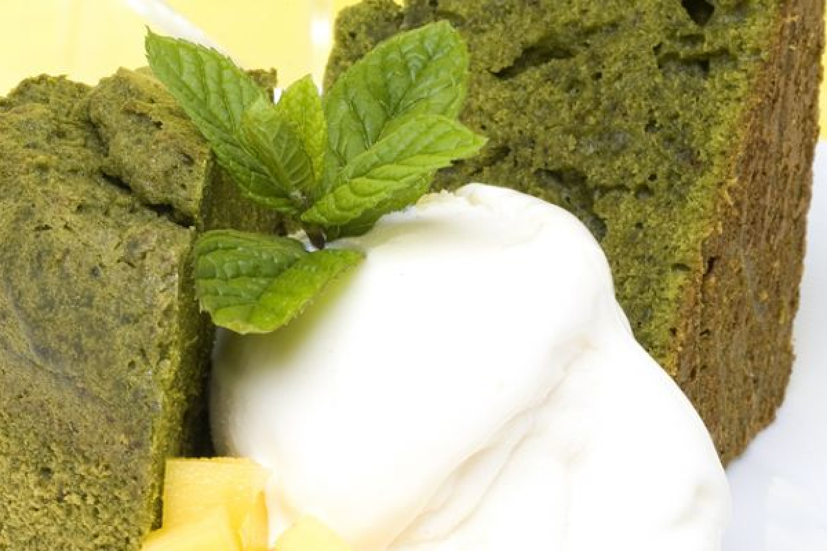 Bizcocho al té verde.